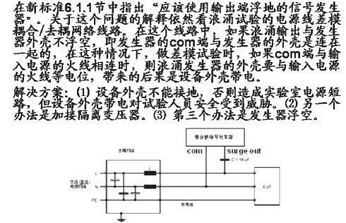 浪涌輸出與浪涌發(fā)生器機殼浮空的問題