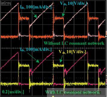 帶有和沒有諧振LC網(wǎng)絡的傳統(tǒng)升壓轉換器的比較結果