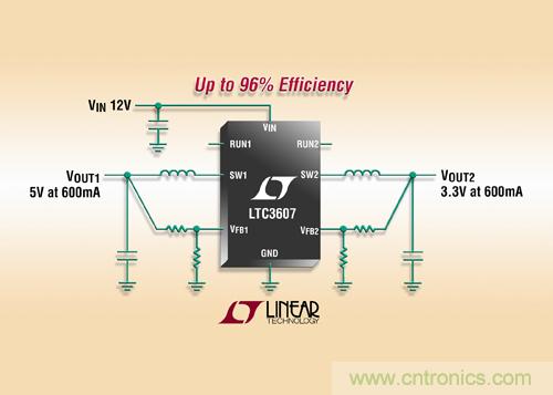 照片說明：15V、雙輸出 600mA 單片同步降壓型穩(wěn)壓器