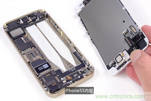 土豪金iPhone 5S拆解：內(nèi)部結(jié)構(gòu)升級，維修難度增加