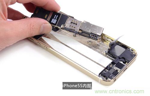 土豪金iPhone 5S拆解：內(nèi)部結(jié)構(gòu)升級，維修難度增加