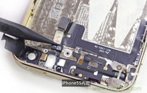 土豪金iPhone 5S拆解：內(nèi)部結(jié)構(gòu)升級，維修難度增加