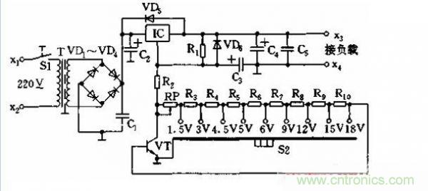 一款九檔可調(diào)直流電源電路設(shè)計