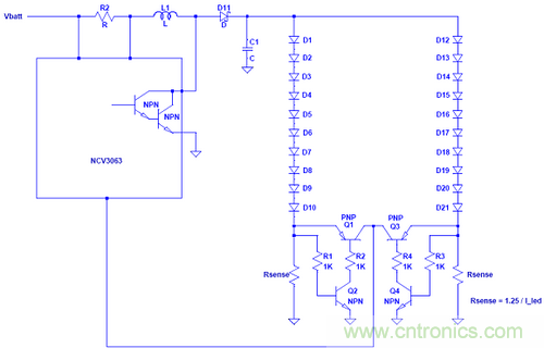 工程師筆記：低成本單個電流環(huán)路驅(qū)動多串LED設(shè)計(jì)