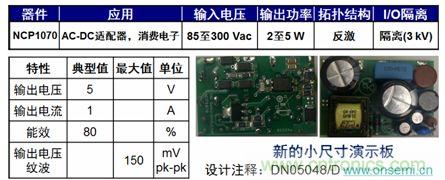 用于低功率AC-DC適配器、消費(fèi)電子等應(yīng)用NCP1075 2到5 W參考設(shè)計。