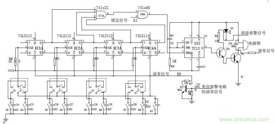 鍵盤(pán)輸入、密碼修改、密碼檢測(cè)、開(kāi)鎖、執(zhí)行電路