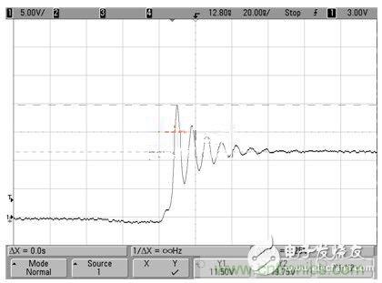 12V輸入降壓型開關(guān)穩(wěn)壓器中的典型開關(guān)節(jié)點電壓尖峰和振鈴