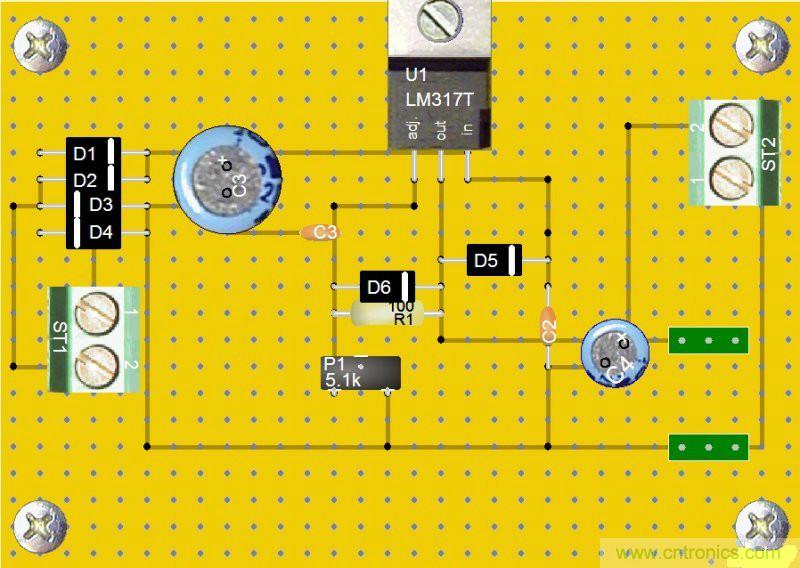 網(wǎng)友分享：DIY一個(gè)LM317 可調(diào)穩(wěn)壓電源