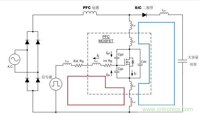 升壓轉換器中的TO247封裝MOSFET等效模型和寄生電感