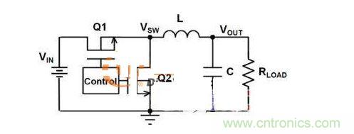 同步降壓轉(zhuǎn)換器電路圖。