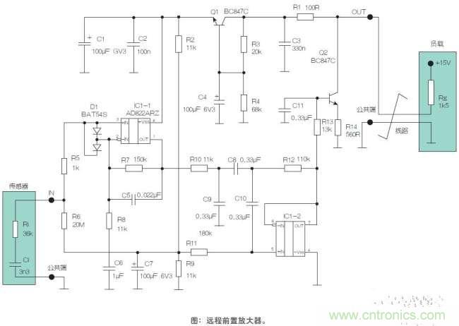 雙線遠(yuǎn)程傳感器前置放大器