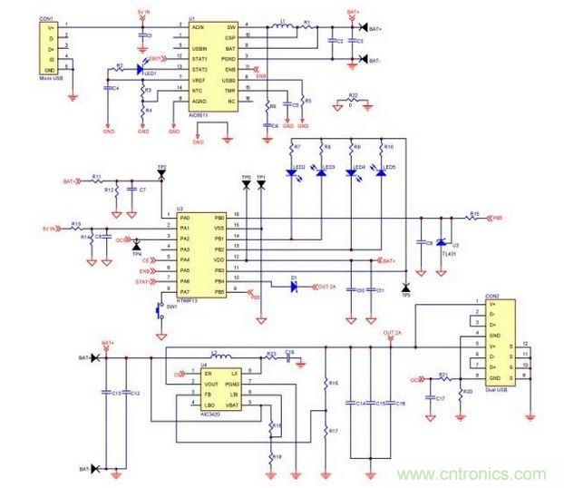 移動(dòng)電源電路。