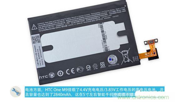 HTC One M9的內(nèi)部模板拆解