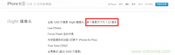 iPhone 6s告別800萬像素，探秘新攝像頭“1.22微米像素”