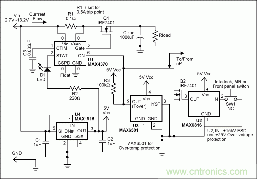 非常靈活的系統(tǒng)故障保護電路設(shè)計方案