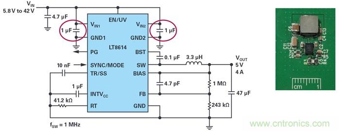 是否可以將低EMI電源安裝到擁擠的電路板上？