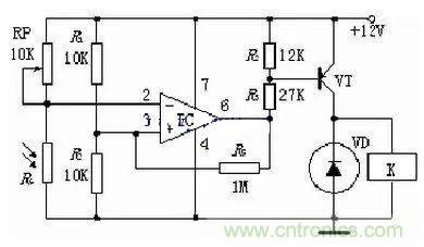 光敏電阻式光控開(kāi)關(guān)典型應(yīng)用電路解析