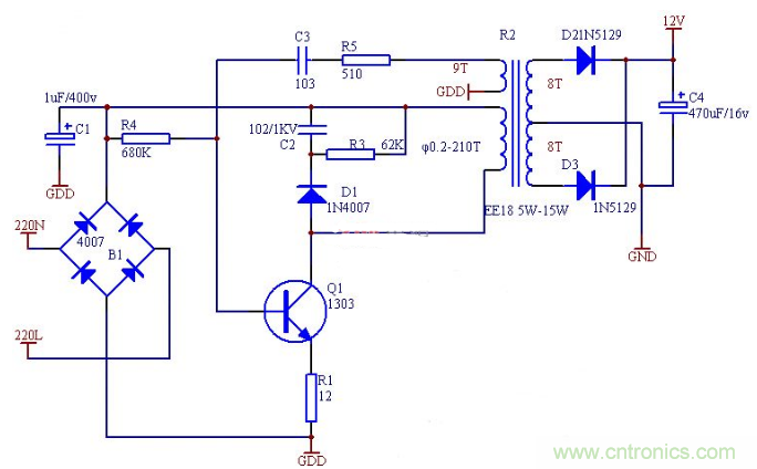 六款簡單的開關電源電路設計，內附原理圖詳解