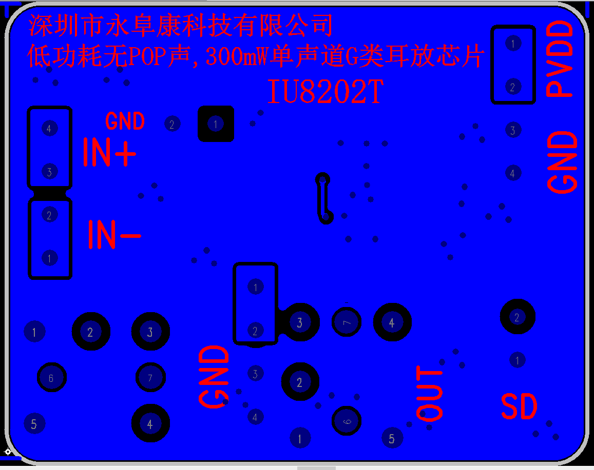 IU8202 適用于OWS耳機的無POP聲超低功耗400mW單聲道G類耳放IC方案